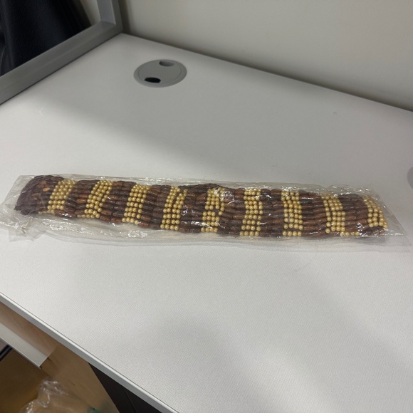 Brown Tan Beaded Belt or Purse Strap - Picture 1 of 5